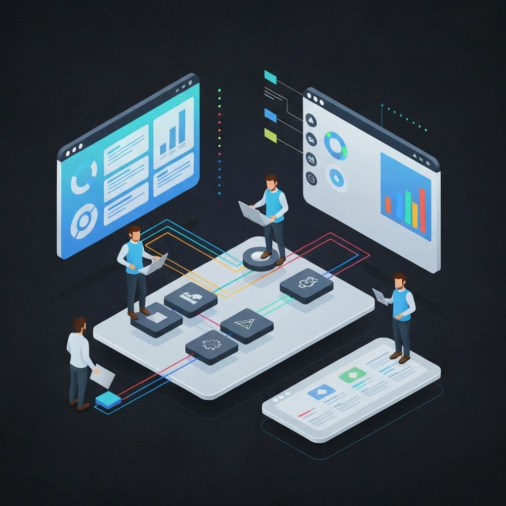 Team collaborating on software development